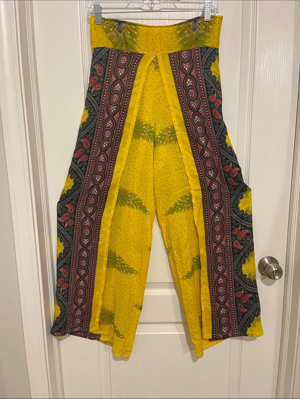 Bohemian Yellow Paisley Panelwide Jumpsuit
